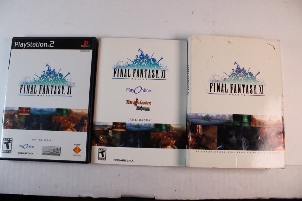 Final Fantasy XI Online (Sony PS2, 2004) Slipcover, Booklet, 2 Discs, NICE
